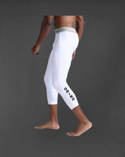 Pantalon de Compression 3/4 – Blanc Dri-Fit